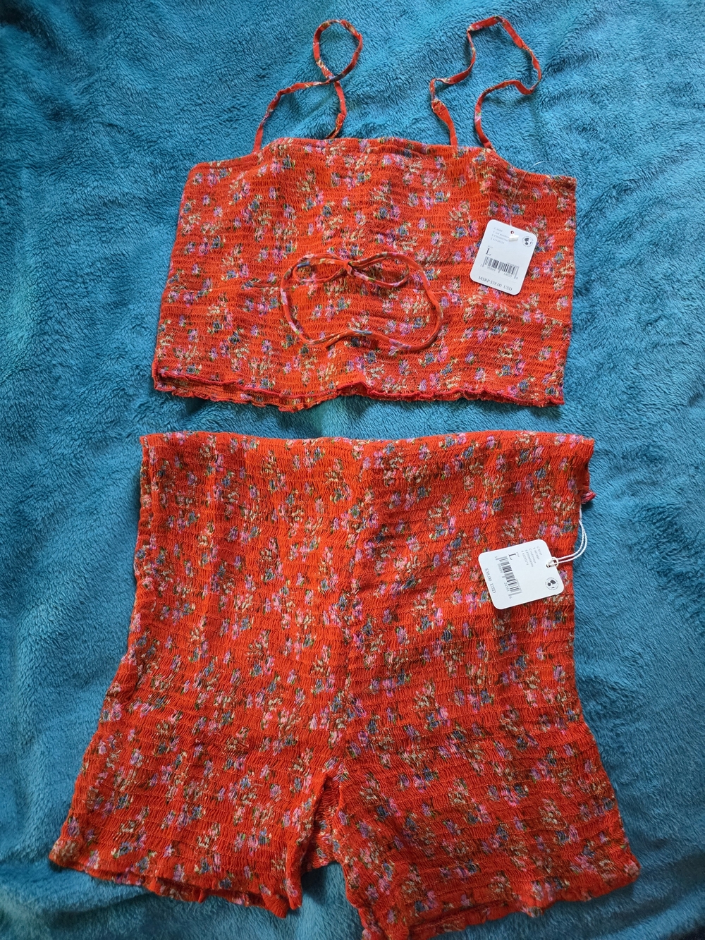 Free People Smocked Short Set